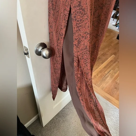 Lane Bryant Designs & Co. Light Brown Patterned Maxi Length Dress Size 24W - Picture 8 of 13